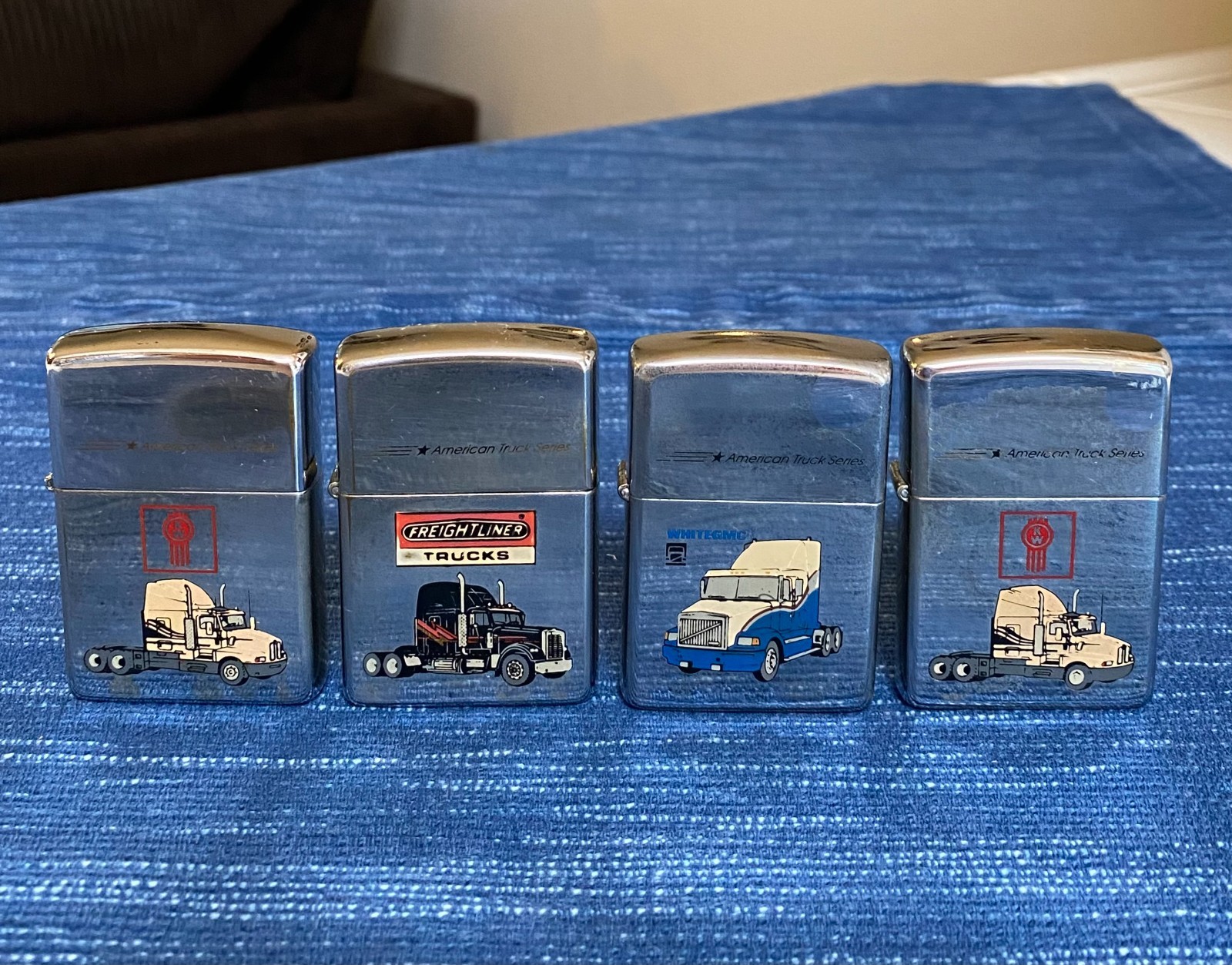 VTG Zippo American Truck Series USED Lot 1990\'s Freightliner Kenworth White/GMC