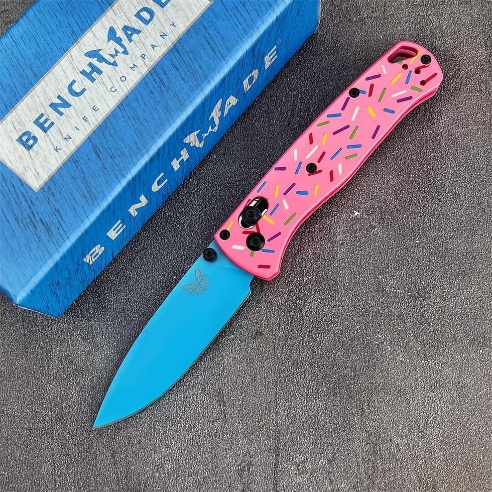 Benchmade 535 Bugout Donut Sprinkle Pink Blue S30V AXIS Lock Custom EDC Knife Benchmade 535 Bugout Donut Sprinkle Pink Blue S30V AXIS Lock Custom EDC Knife