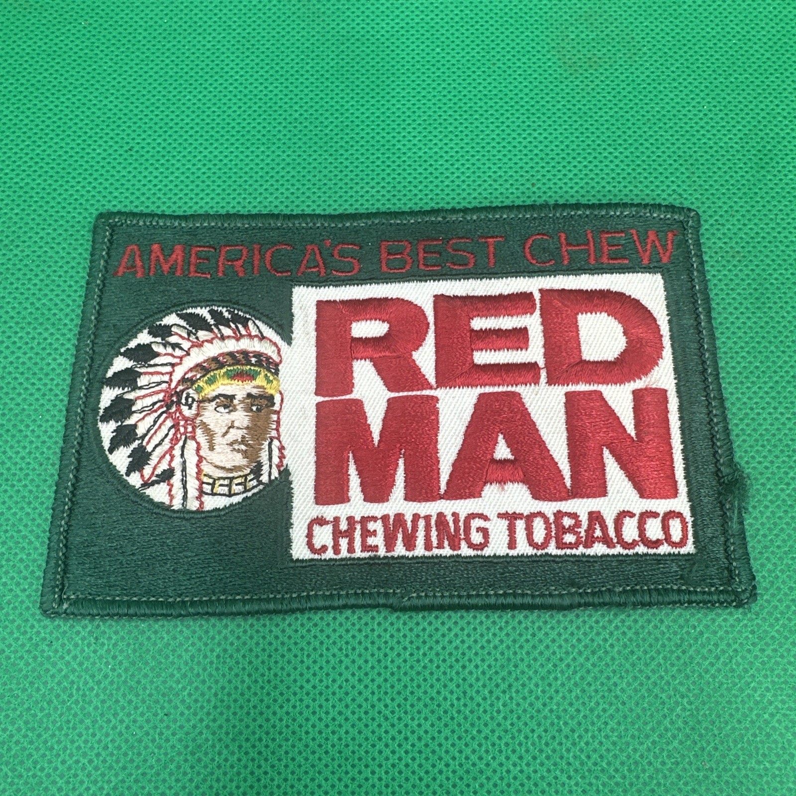 VTG RED MAN CHEWING TOBACCO PATCH 1980'S AMERICA'S BEST CHEW 5” UNUSED Rare
