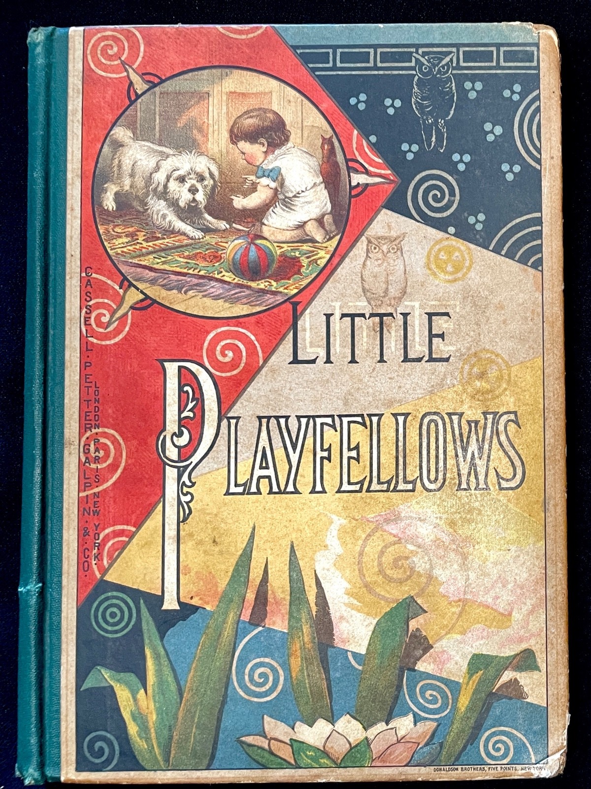 Antique Illustrated Childrens Book 1879 Decor Playfellows Rare Pictorial Boards