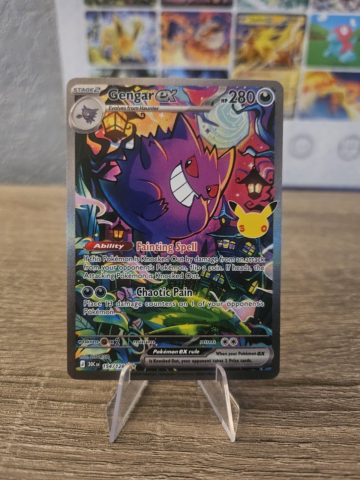 Pokémon TCG Gengar EX 154/128 30th Celebration NM #1 Pokémon TCG Gengar EX 154/128 30th Celebration NM #1