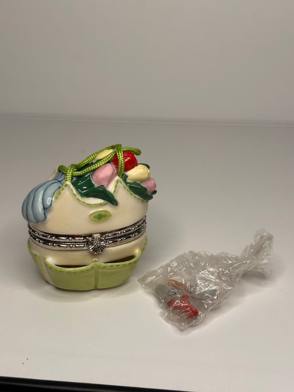 VTG Midwest PHB Gardening Club GARDENING BAG Porcelain Hinged Trinket Box HTF