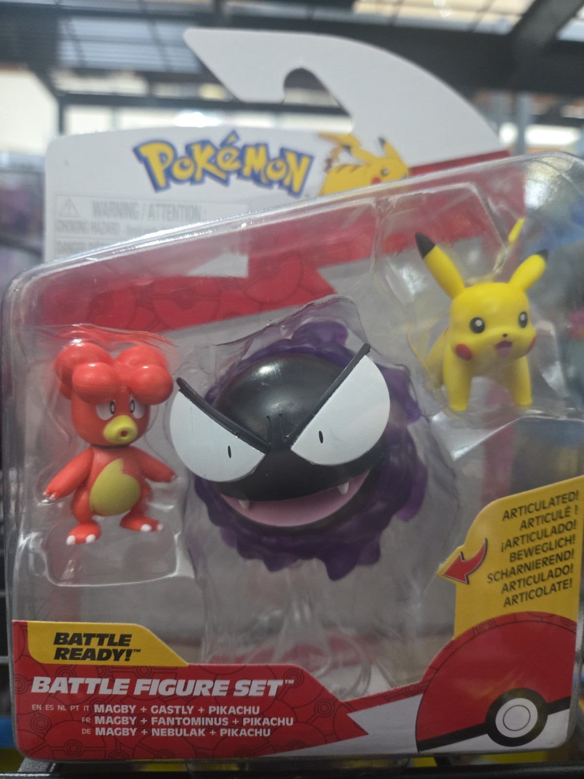 POKEMON FIG 3PK MAGBY PIKACHU GASTLY Jazwares