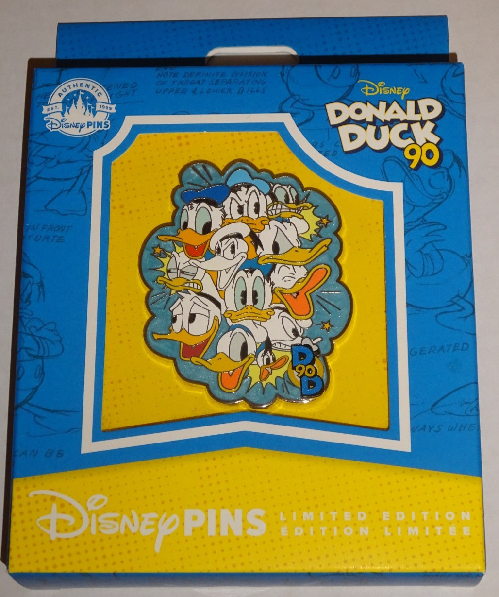 Disney Donald Duck 90th Anniversary Limited Edition Through the Years Jumbo Pin