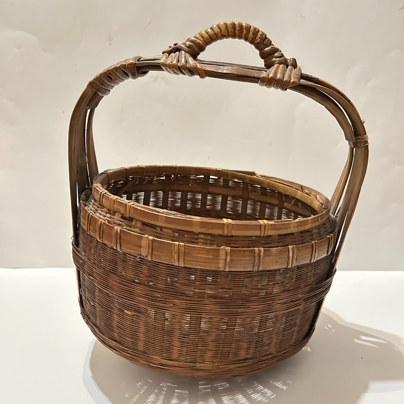 Vtg Handmade Kankakee IL State Hospital Insane Americana Folk Art Handled Basket