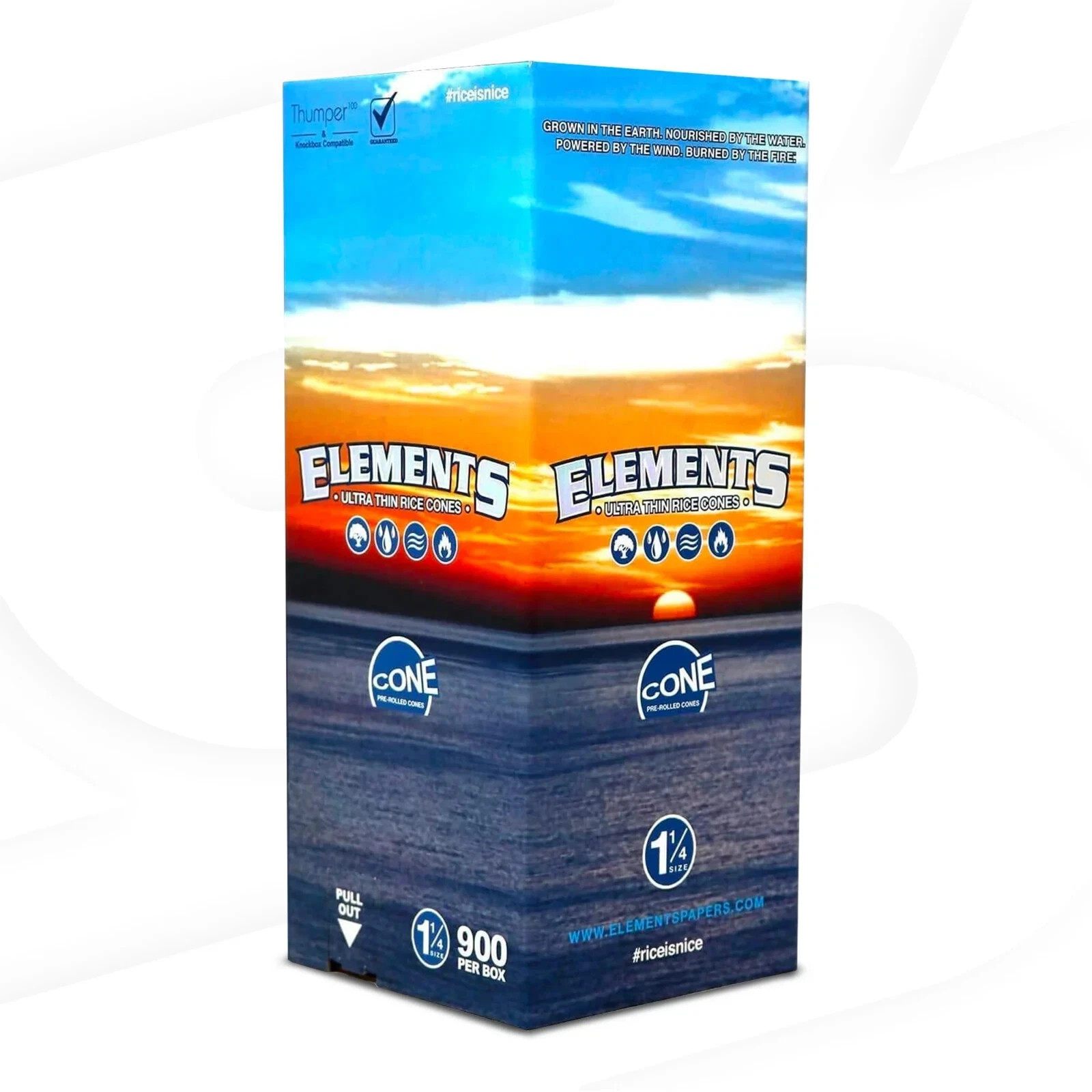 Elements 1 1/4 Cones  | Bulk Box | 900 Cones -  USA