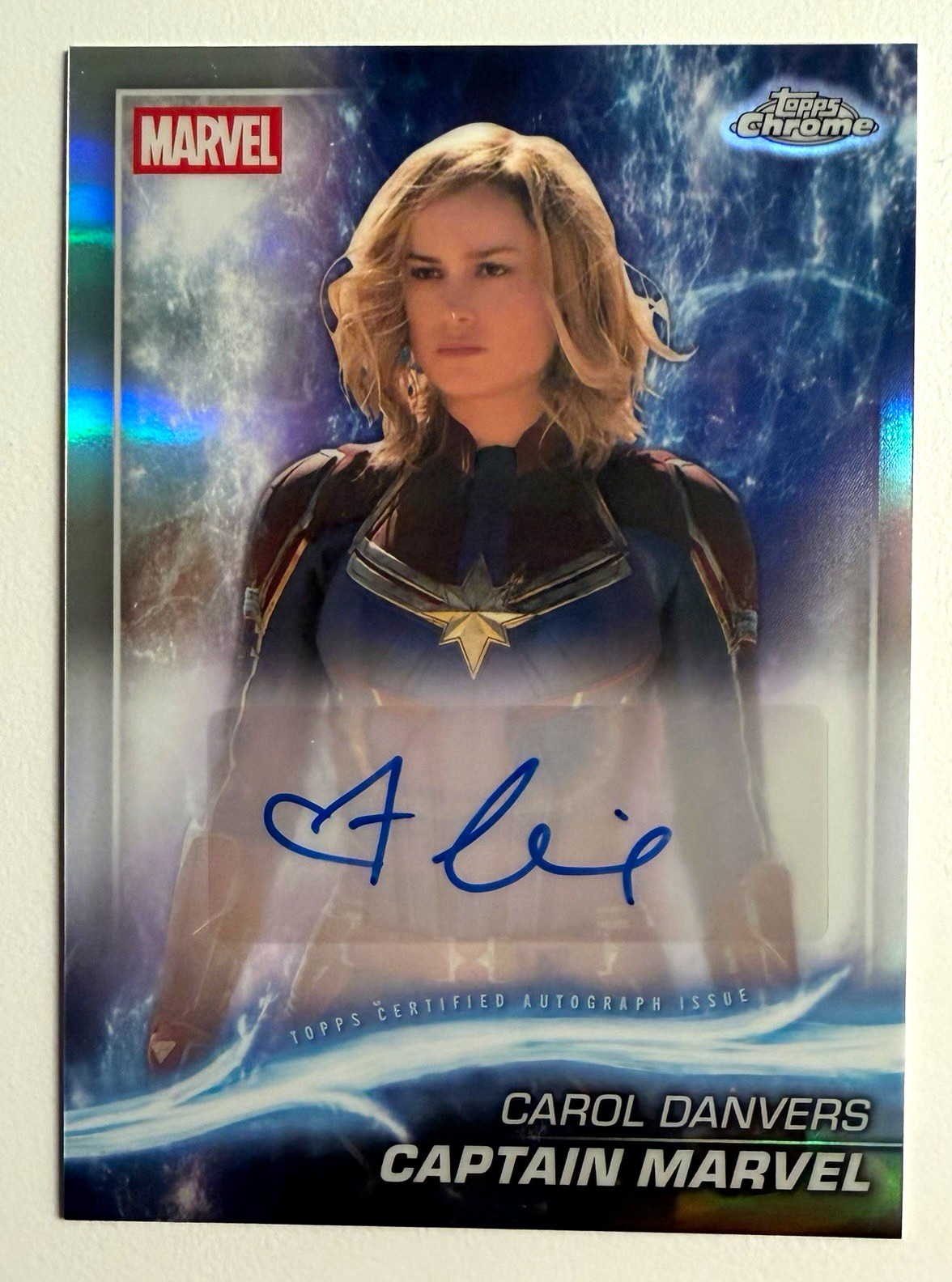 2025 Topps Marvel Studios Chrome Captain Marvel Brie Larson Autograph AA-BL