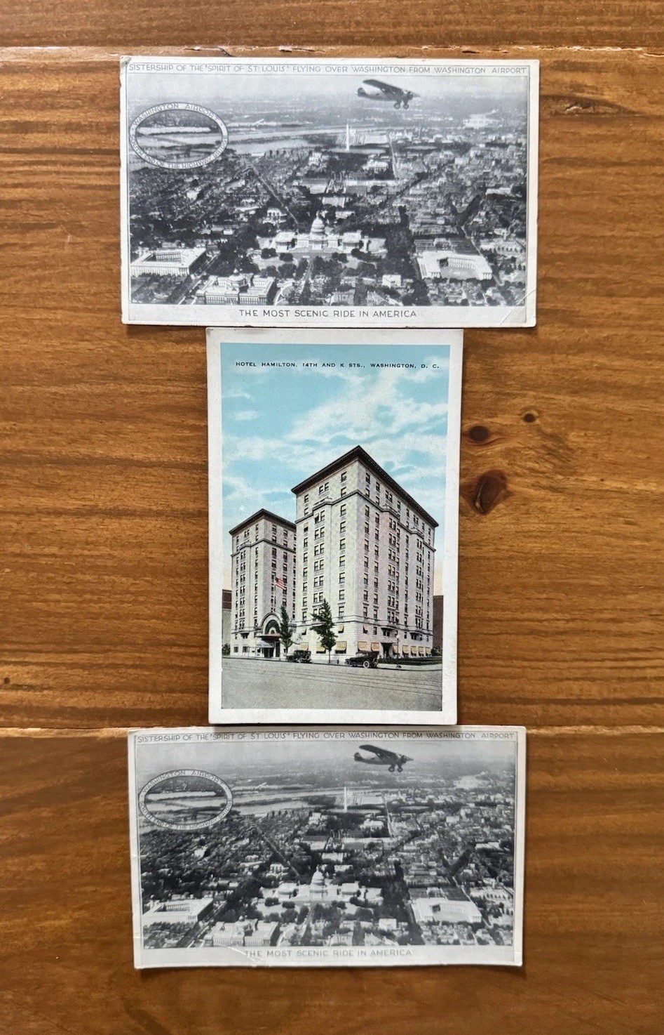 Washington DC Vintage Postcard Lot 1928 Spirit St Louis Airport Hotel Hamilton