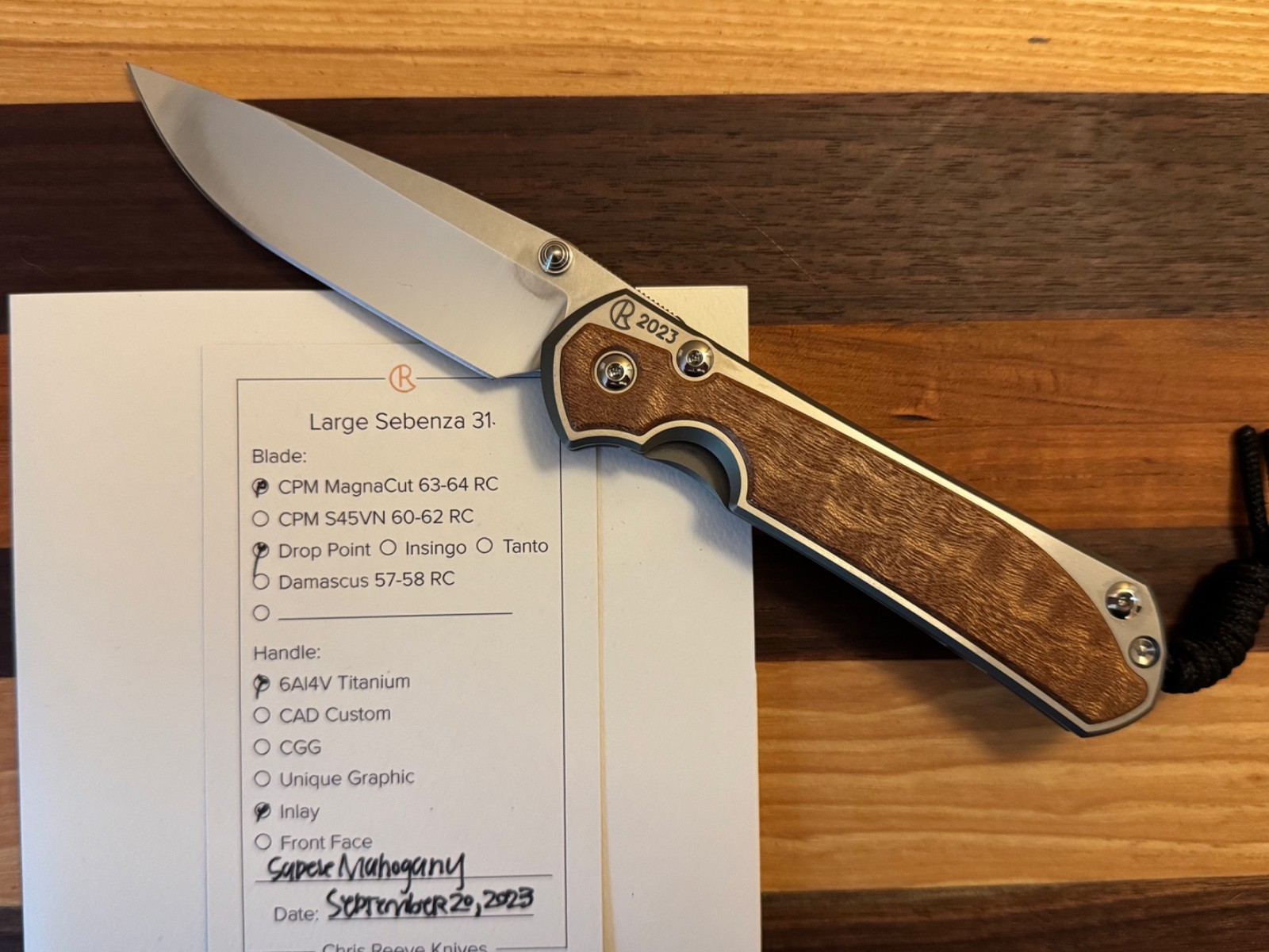Chris Reeve  - 2023 Annual - Magnacut - Sapele Mahogany - Large Sebenza 31