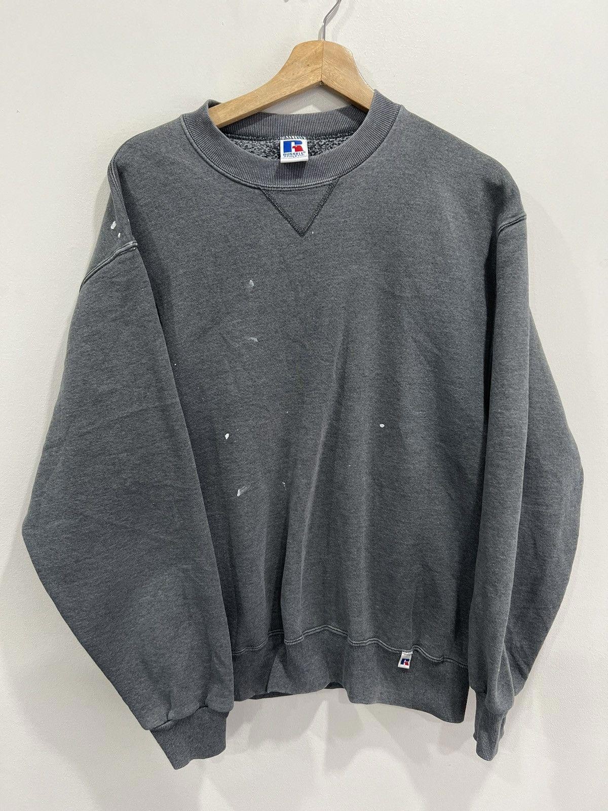 Vintage 90s Russell Athletic Blank sweater crewneck paint