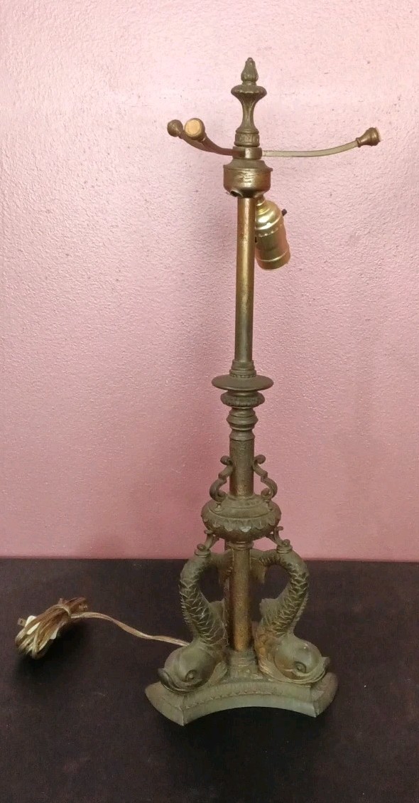 Antique Vintage Pairpoint Lamp #3076 Pairpoint Dolphin Lamp - Needs Repair