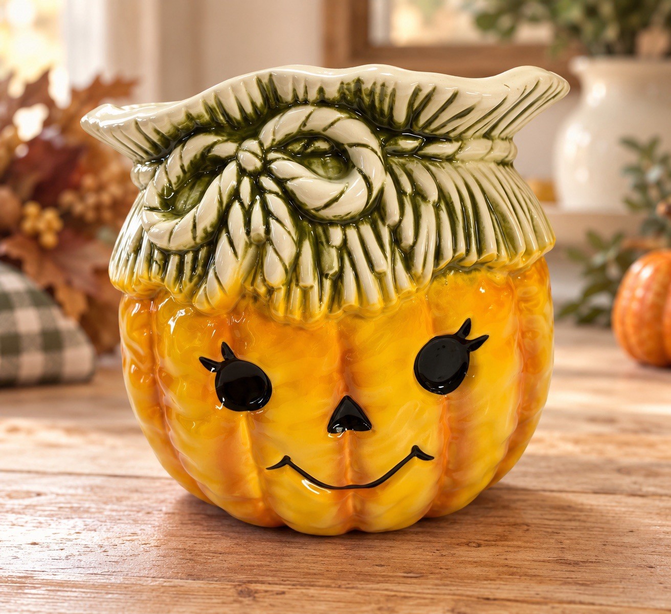 Vintage RELPO 6604 Jack O Lantern Pumpkin Scarecrow Planter Halloween Whimsy Vintage RELPO 6604 Jack O Lantern Pumpkin Scarecrow Planter Halloween Whimsy