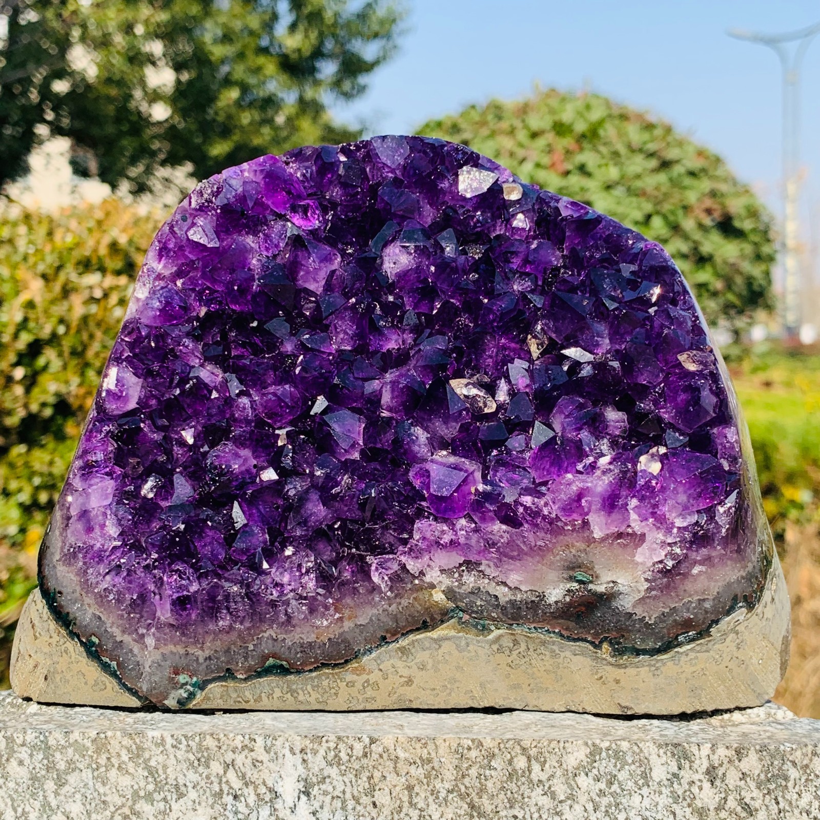 4.03LB Natural Amethyst geode quartz cluster crystal specimen Healing