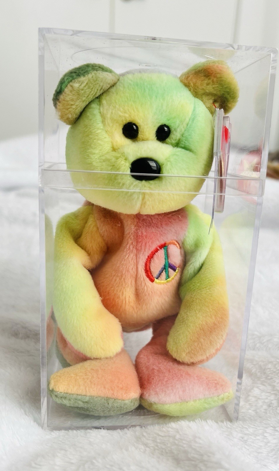 Peace Bear Ty Beanie Baby: 1996 -12 Tag Errors Peace Rare (most ever recorded)