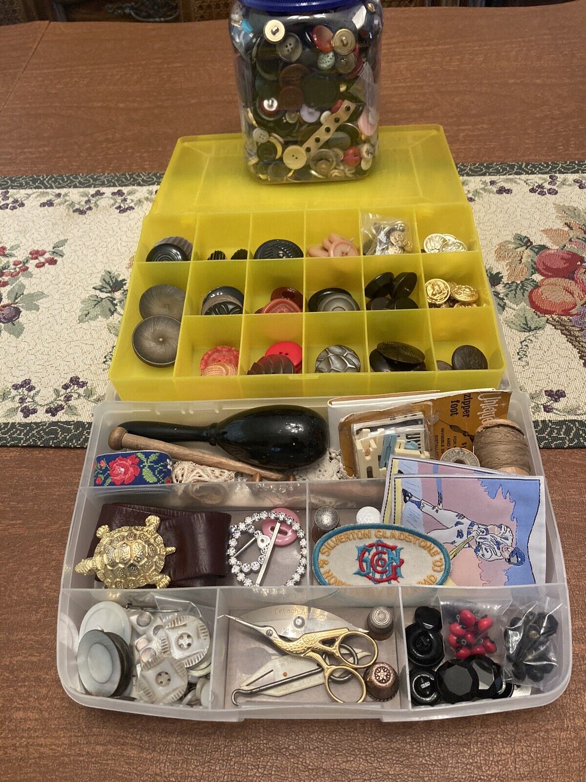 Lot Of Vintage Buttons And Accessories Estate Sale Find