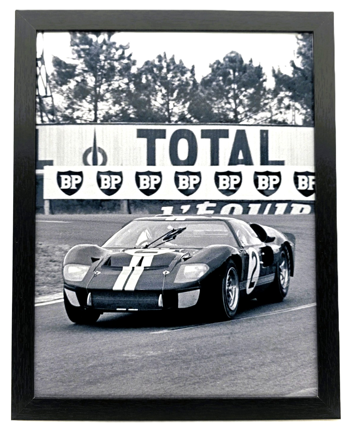 Framed 1966 LE MANs McLaren #2 GT40 reproduction print - Ready to display 8.5x11