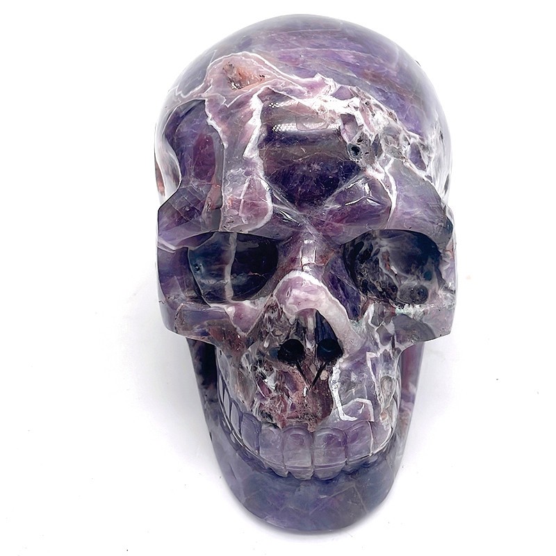 5.8'' Natural Dream Chevron AMETHYST Crystal Skull,Home Decoration