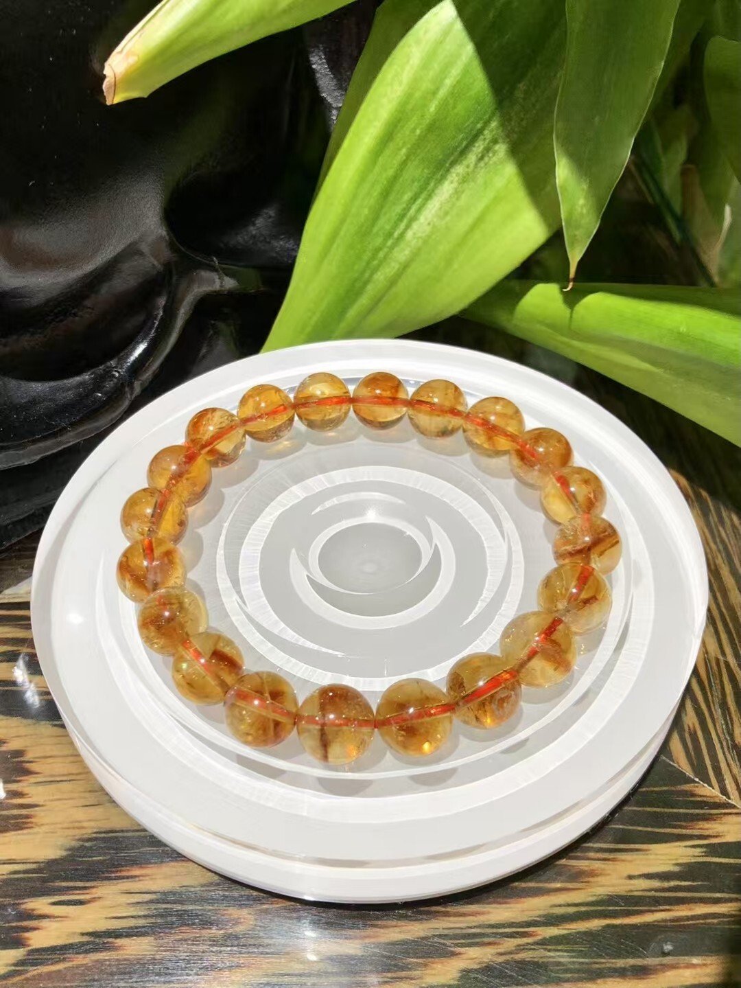 10.2mm A+++++ Top Natural Citrine Crystal Quartz Woman Bracelet GIFT Decor