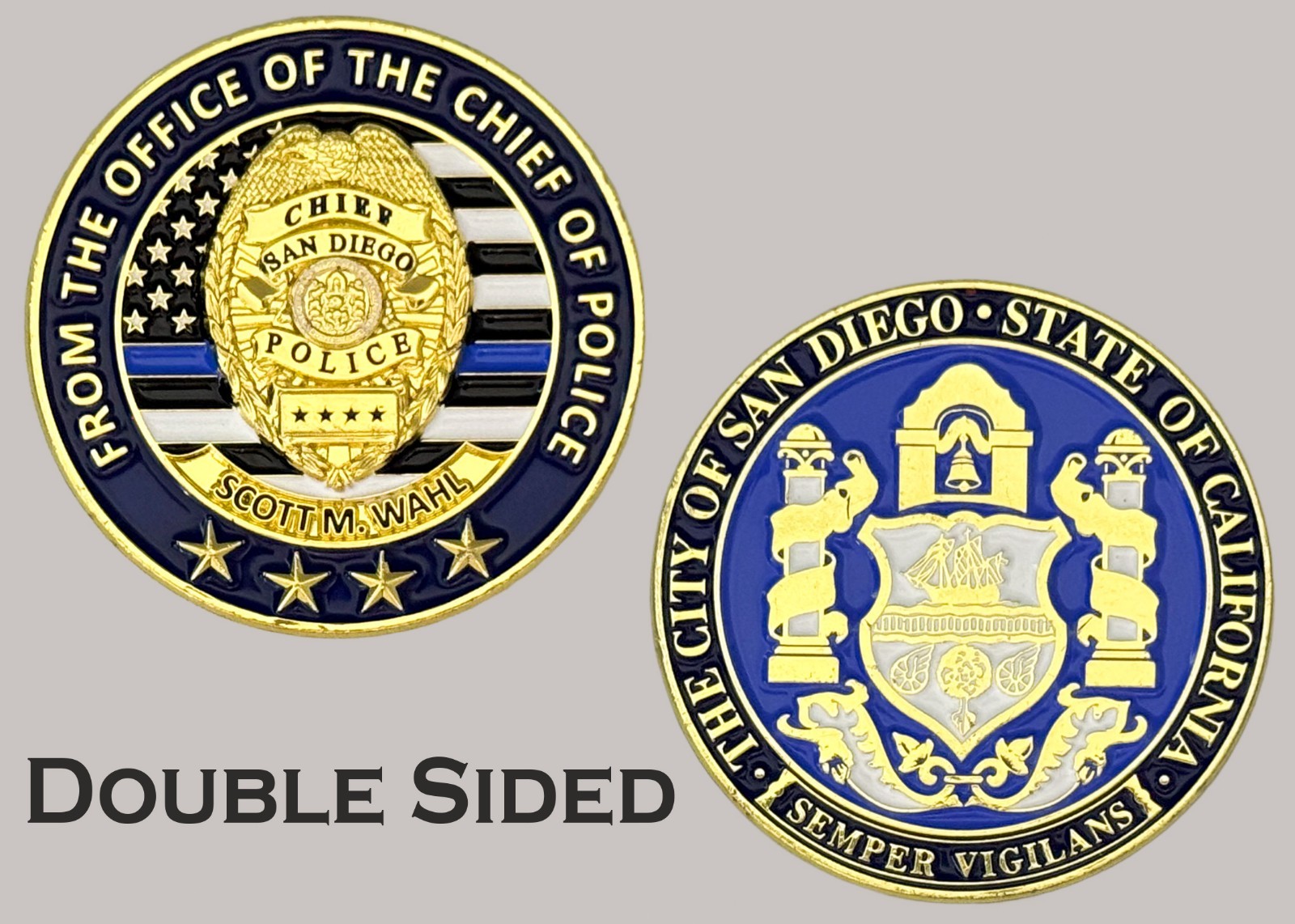San Diego Police Chief Scott M Wahl Office Challenge Coin  J#36