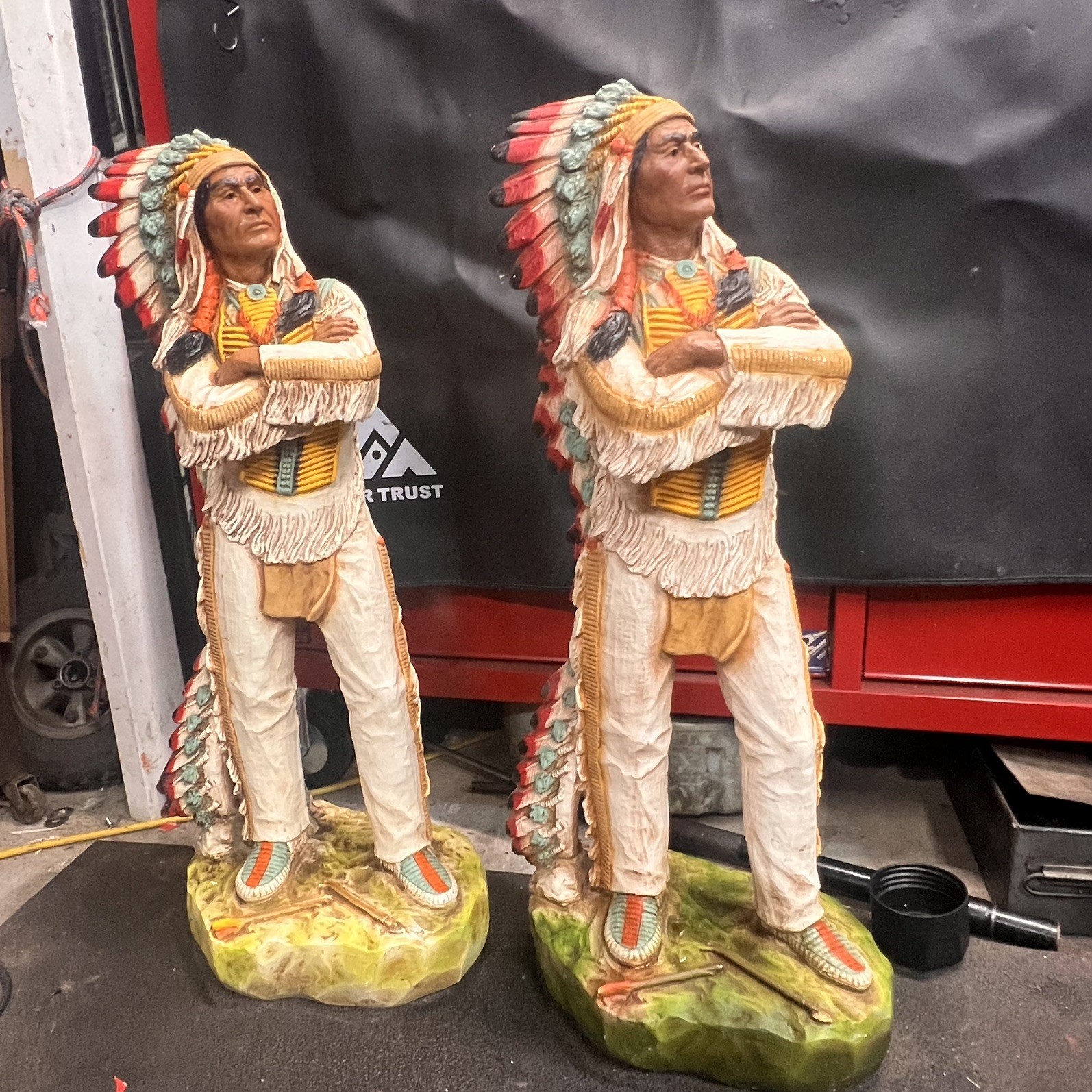 Vintage Indian Chief Statues - 1980 Universal Statuary Model 752 