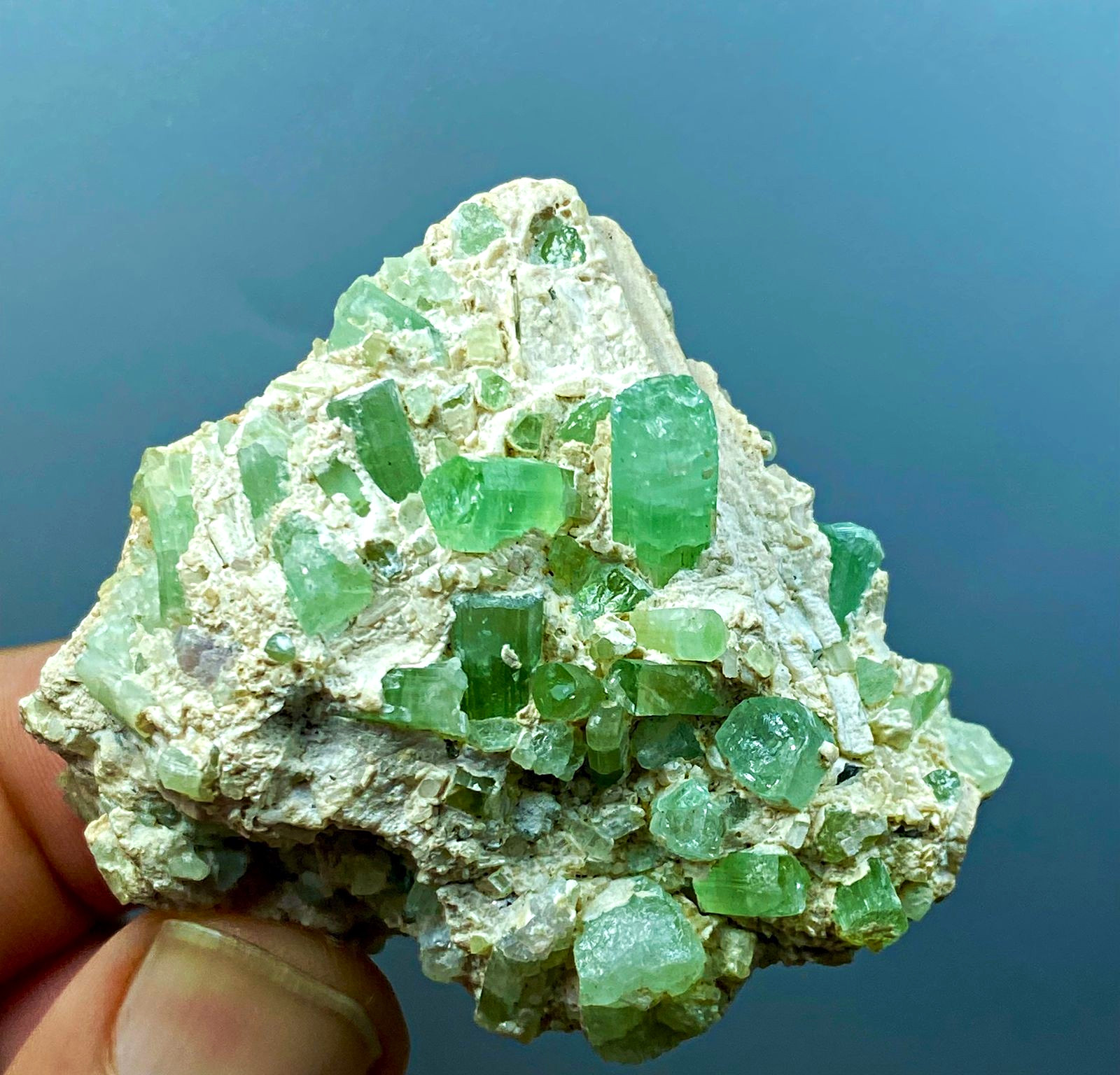 Natural Green Fluorescent Crystal Cluster on Matrix Mineral Specimen 348 ct