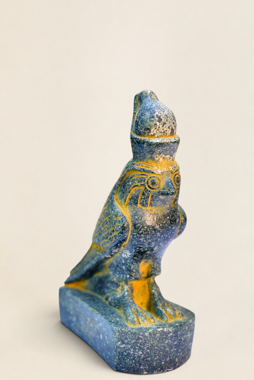 Rare Green Granite Horus Ancient Egyptian Statue Made in Egypt