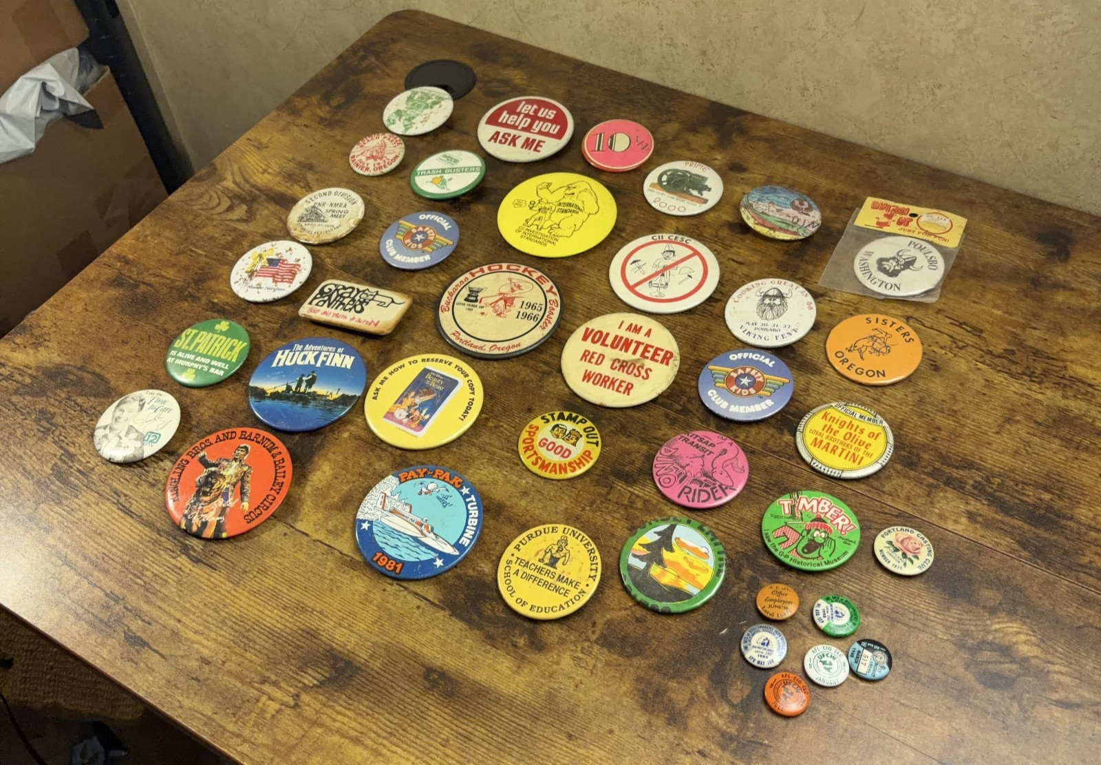 Vintage Pinback Button Lot Pins 38 Total Disney Political Labor Union