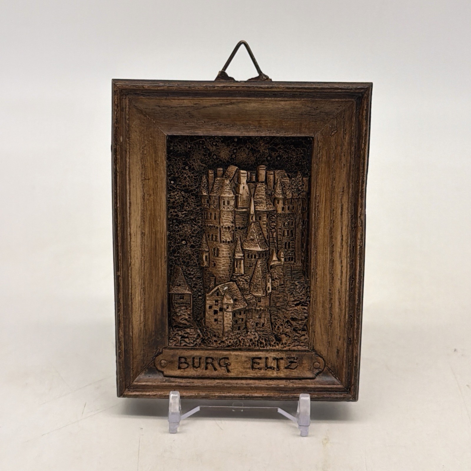 Vintage German 3d Mini 4” X 3” Burg Eltz Castle Carved Wood Plaque Vintage German 3d Mini 4” X 3” Burg Eltz Castle Carved Wood Plaque