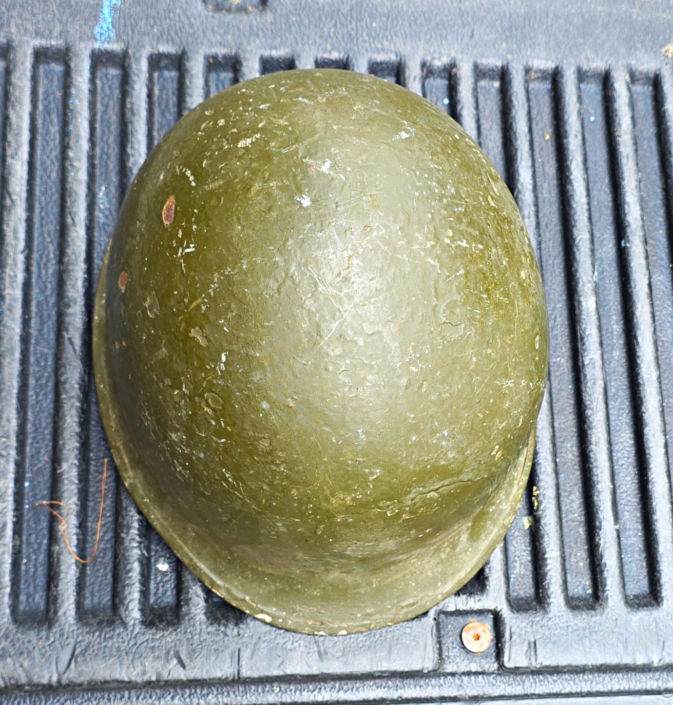 WWII US ARMY M1 HELMET SHELL FRONT SEAM **HAS BEEN PAINTED**
