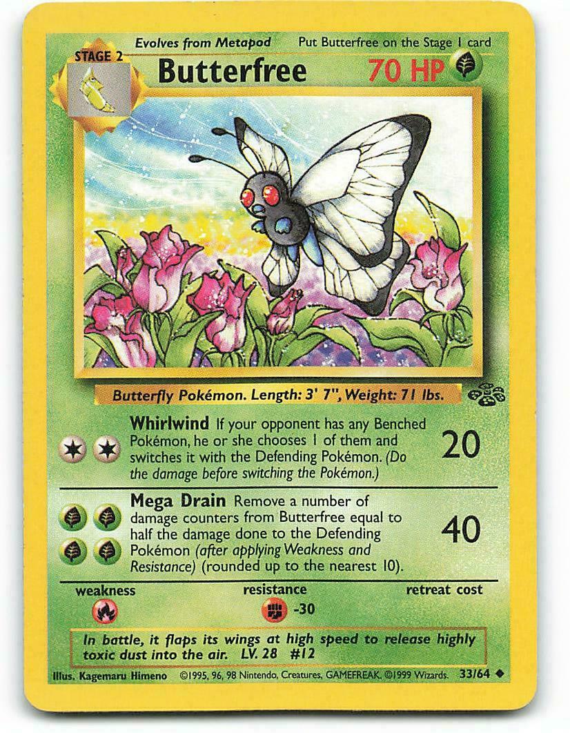 POKEMON CARD BUTTERFREE 33/64 NO 012 BUTTERFLY POKEMON TCG CCG