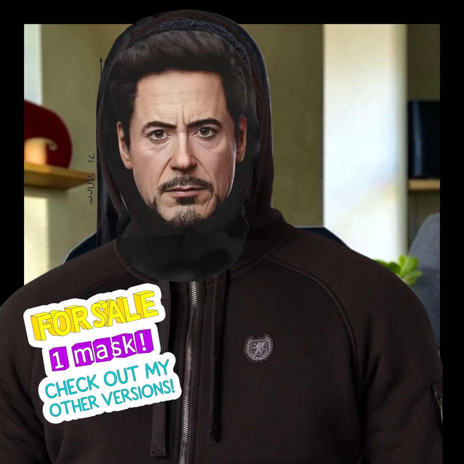 New Robert Downey Jr. Mesh Mask Cosplay Face Cover Novelty Costume Prop Iron Man