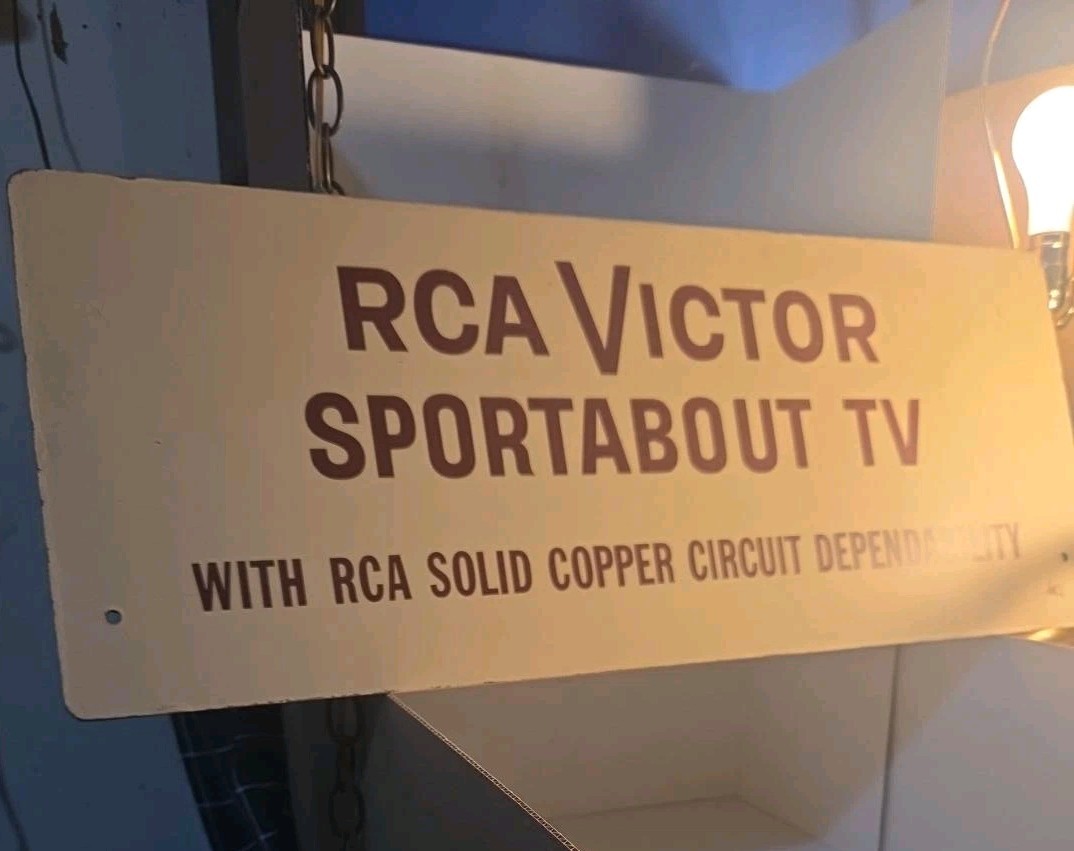 Vintage c1966 RCA Victor Sportabout Television Advertising Sign 24\