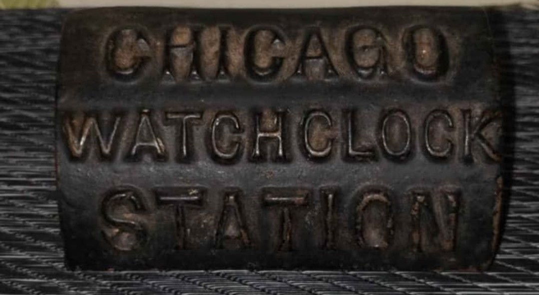 Antique Cast CHICAGO WATCH CLOCK STATION Security Box With Key Attached