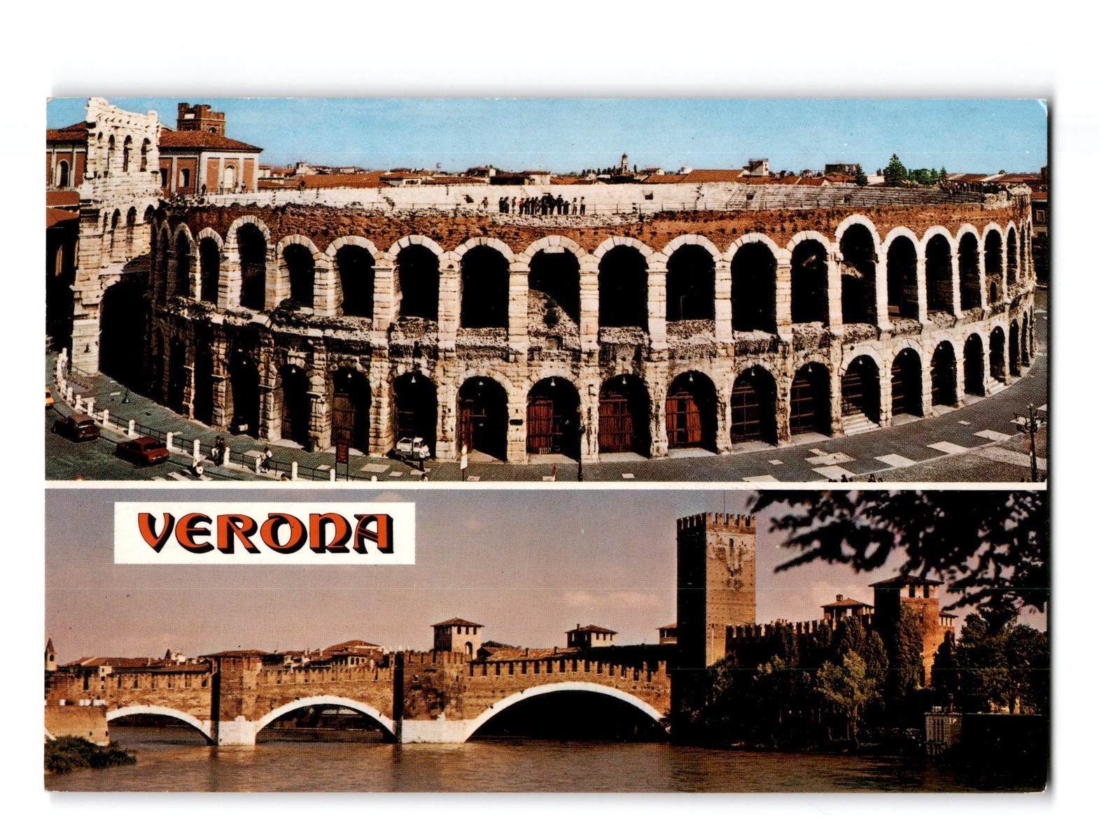 Verona’s Arena and Castelvecchio, Souvenir Postcard