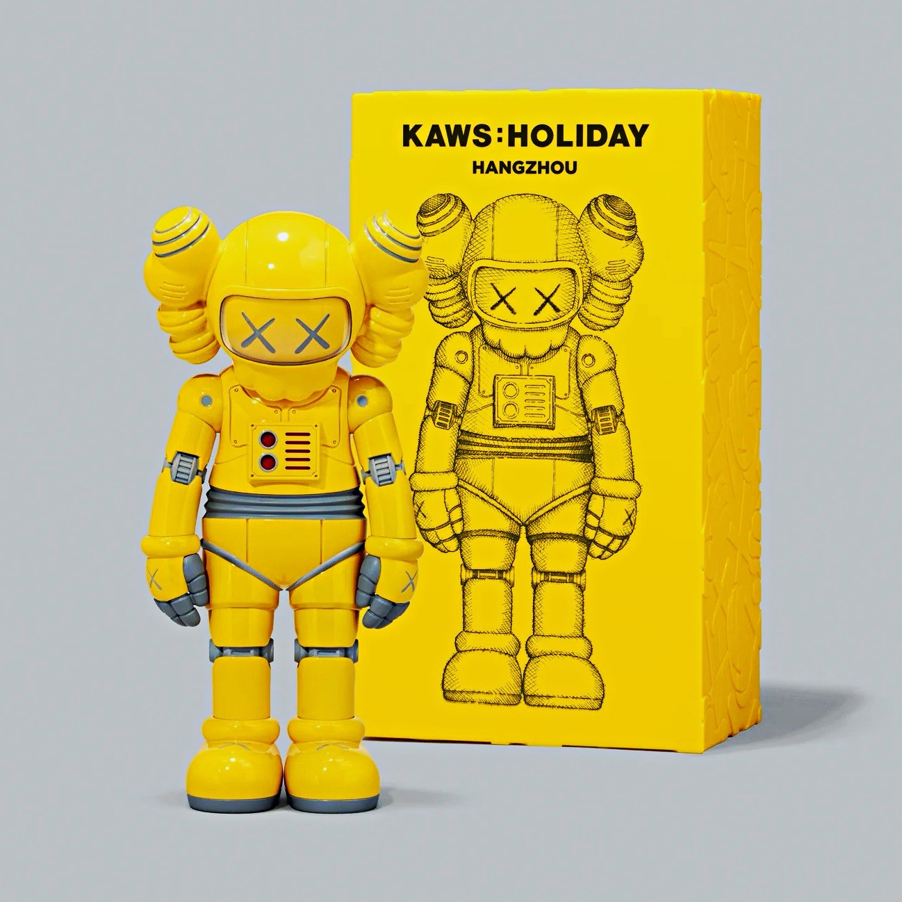 KAWS KAWS:HOLIDAY Hangzhou Companion Art Toy Figure Yellow/Gray