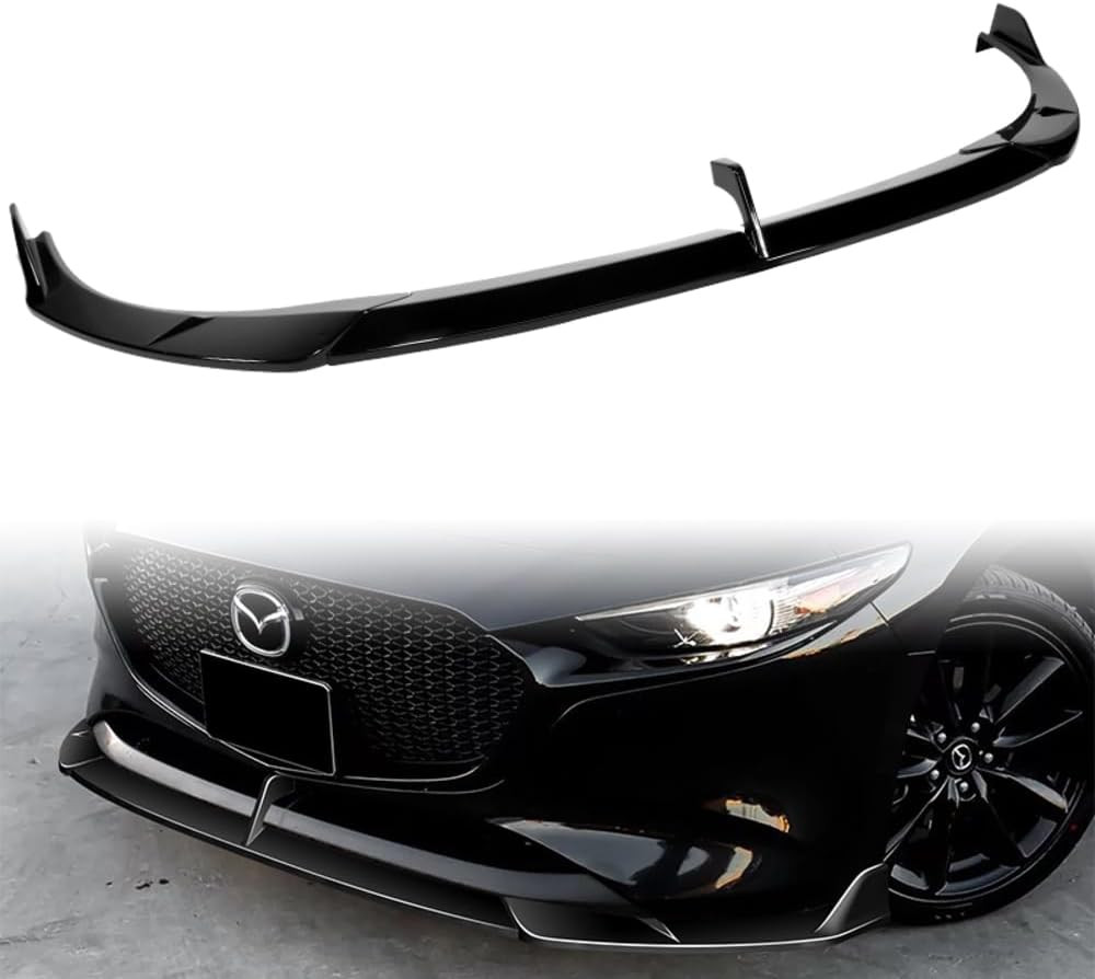 Q1-TECH, Front Bumper Lip Fit for Compatible with 2019-2024 Mazda 3 Hatchback /