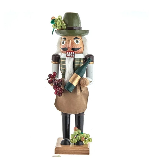 Vintage wood Kurt Adler nutcracker Wine Lover Grower Sommelier grapes 14
