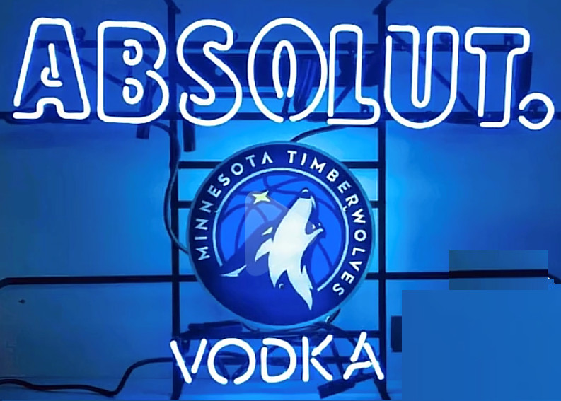 Absolut Vodka Minnesota Timberwolves Lamp Light Neon Sign 24
