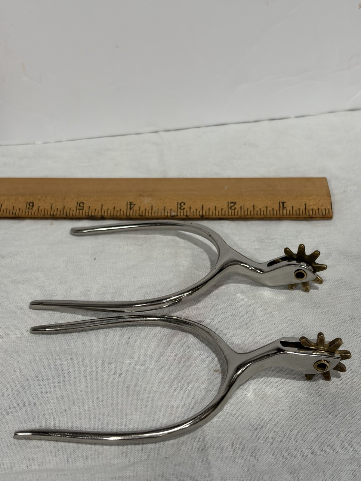 **~**Vintage**~** Partrade “Quick On” Stainless Spurs W/original Box