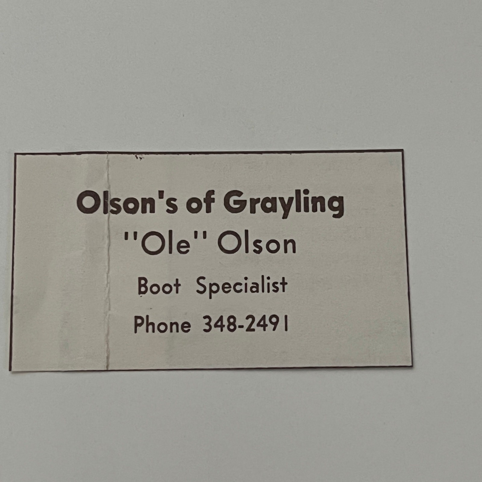 Olson\'s Of Grayling Ole Olson Boot Specialist 1960s MI Ad SAJ9-S70