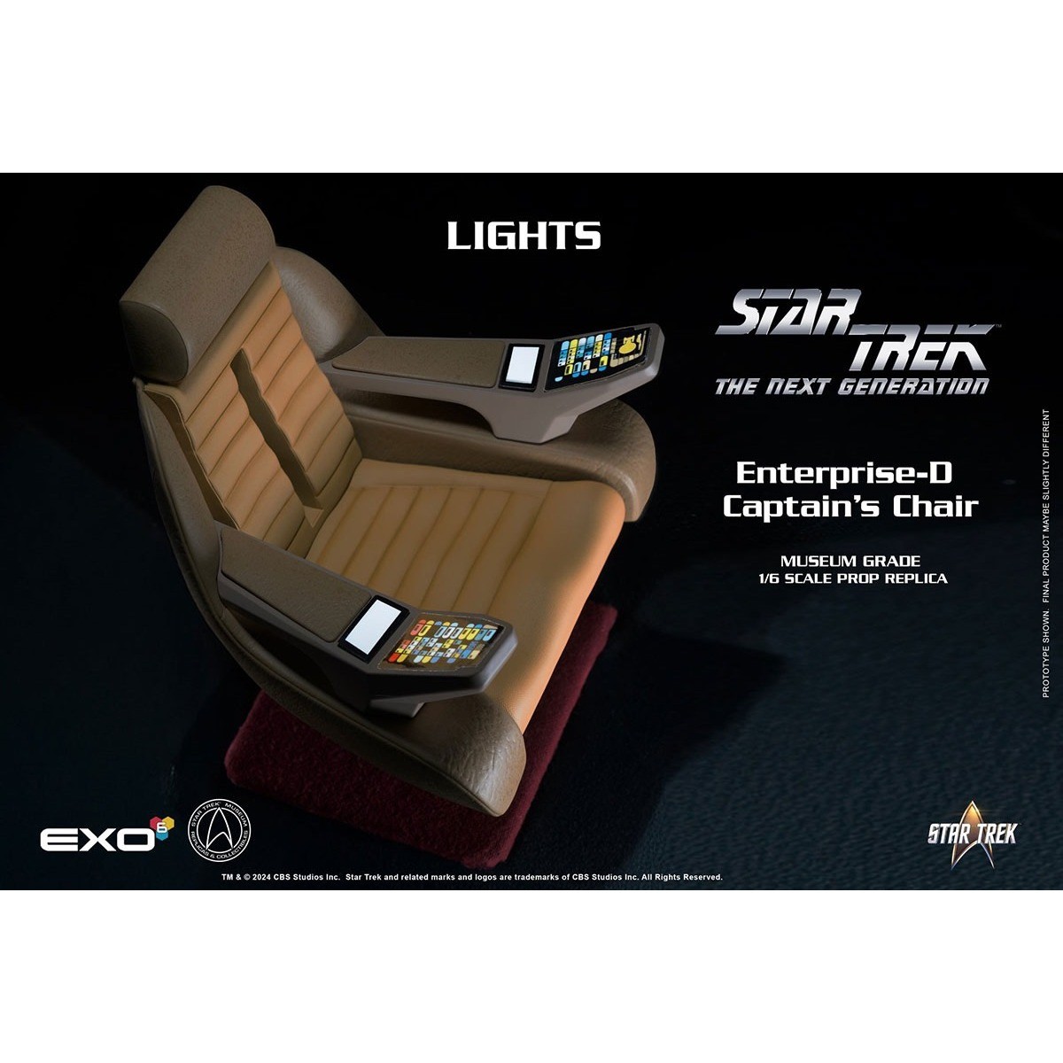 EXO-6 Star Trek TNG Enterprise-D Captains Chair 1/6 Scale Prop Replica Light Up