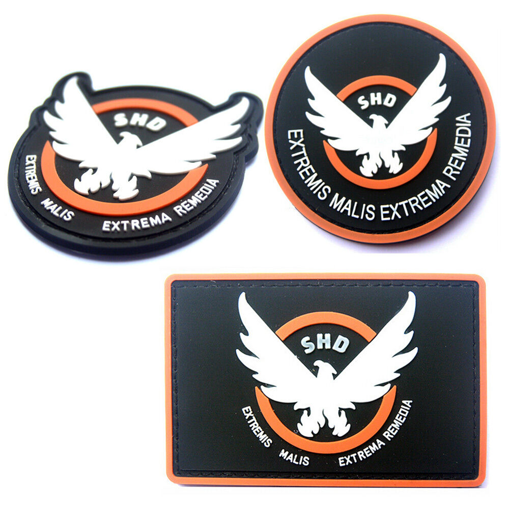 3 PCS THE DIVISION SHD U.S. ARMY USA 3D PVC RUBBER BADGE HOOK LOOP PATCH