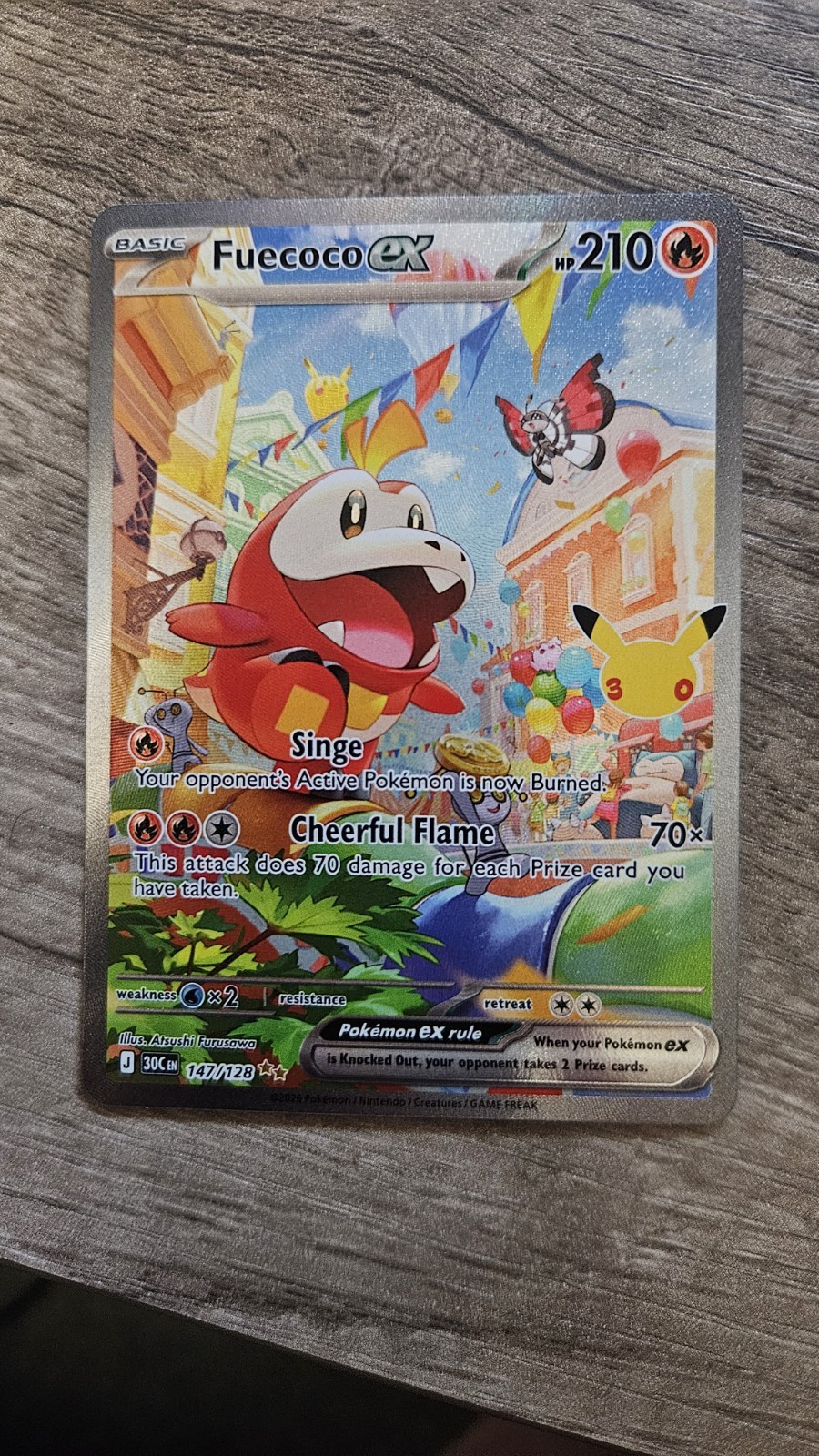 Fuecoco Ex 147/128 SIR Pokemon 30th Celebration Holo