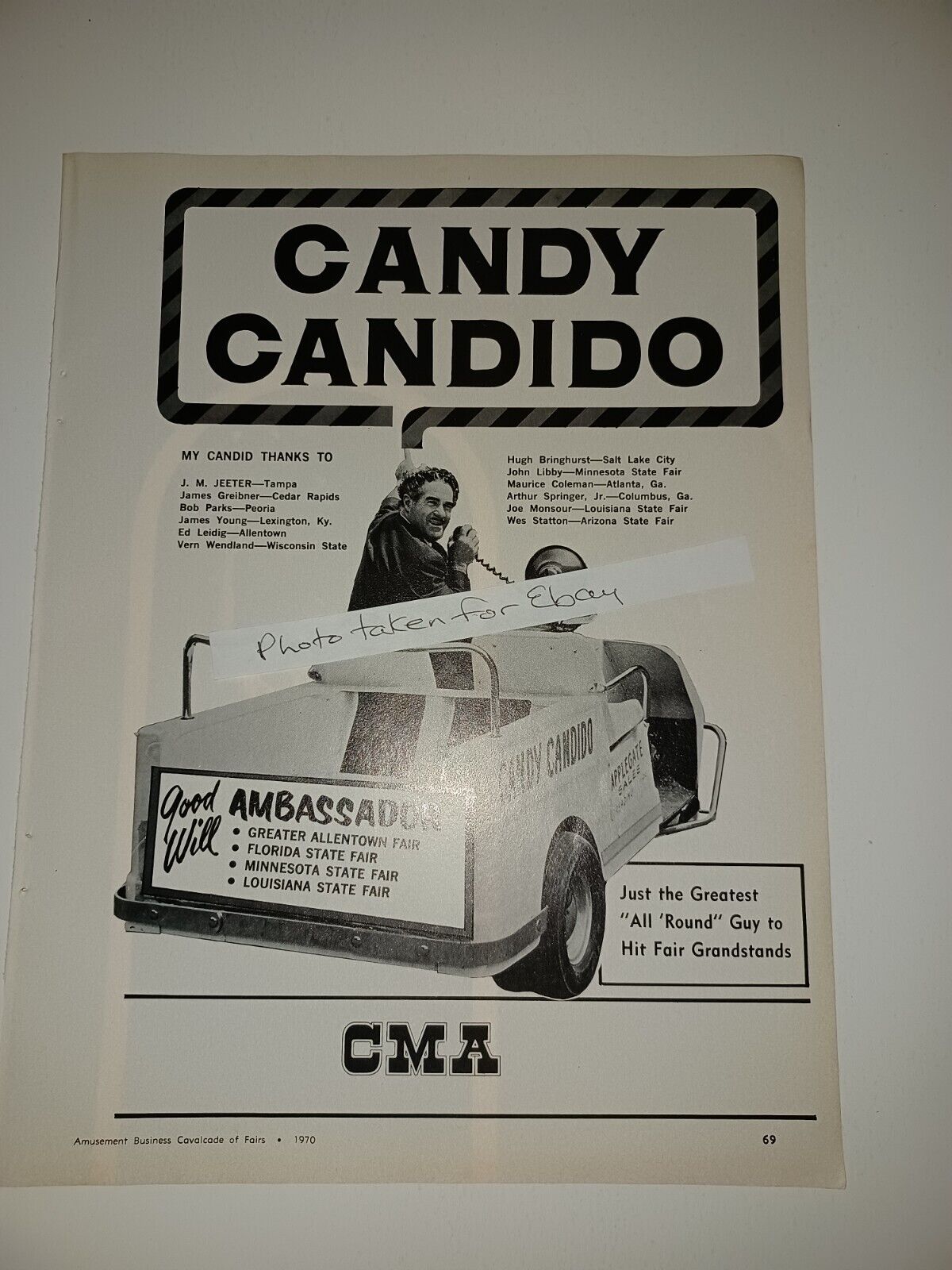 Candy Candido & Diane Shelton 1970 8x11 Magazine Ad