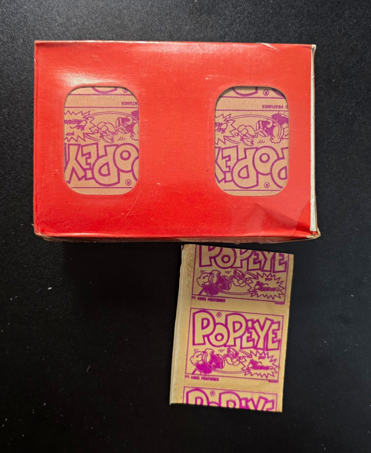 Vintage 1980s Popeye Reyauca Venezuela Factory Sealed Box 200 Sticker Packs