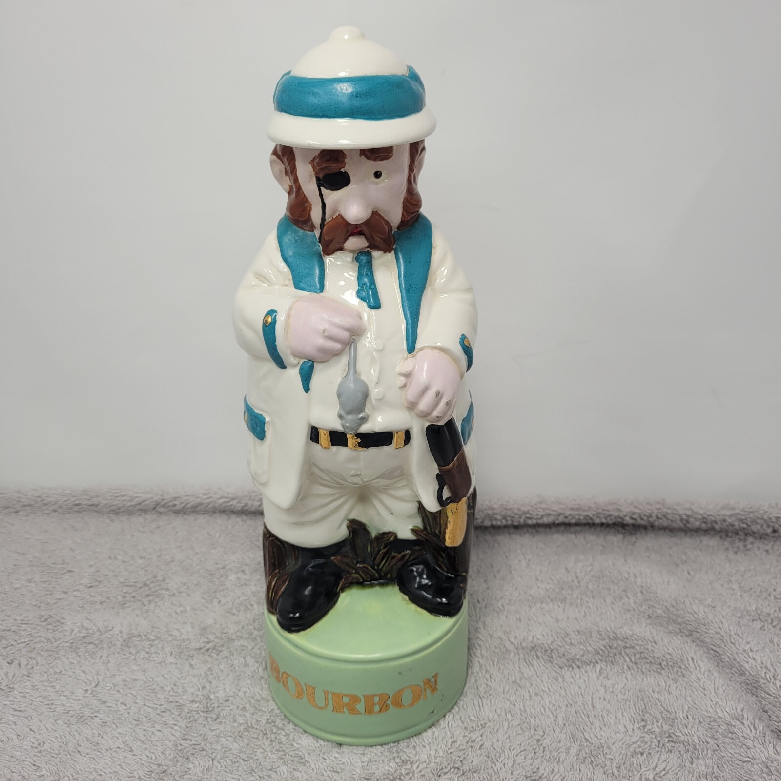 Vintage Albertas Mold English Hunter Adventurer Porcelain Bourbon Decanter
