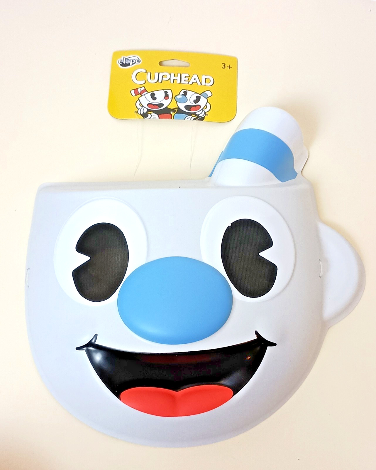 Cuphead 3D Mugman Blue Halloween Cosplay Vacuum Form Plastic Mask 2018 NOS New