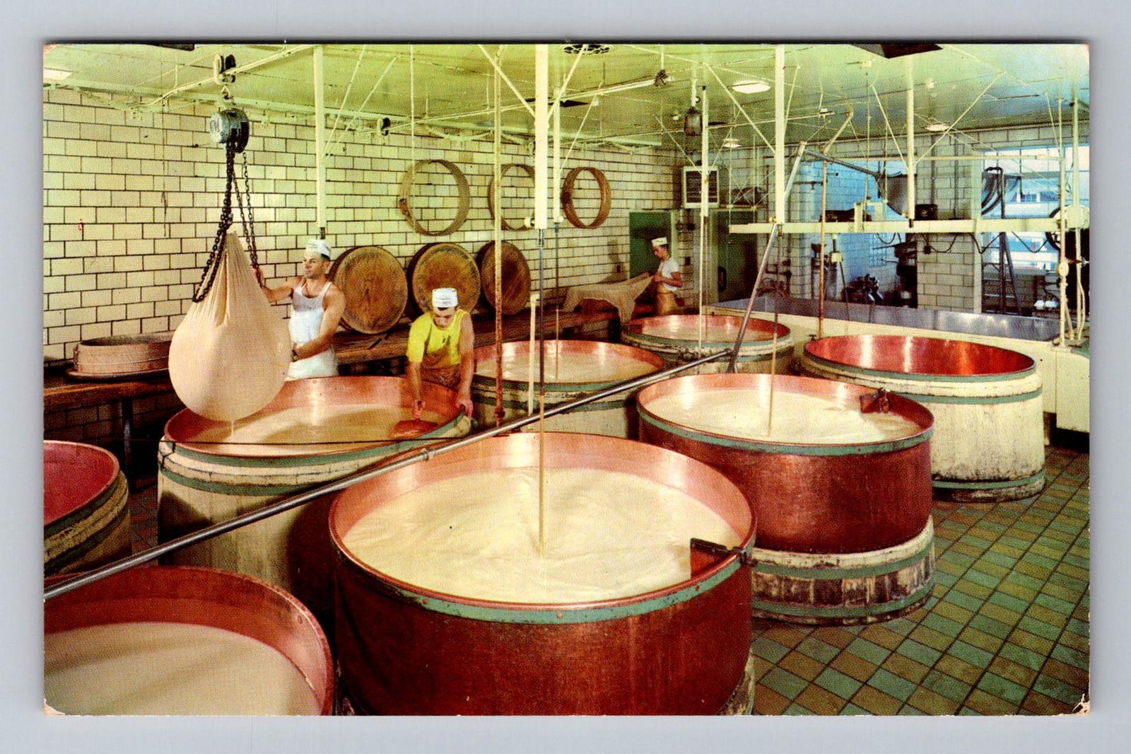 Wilmot OH-Ohio, Cheese Factory Interior, Standard Souvenir Vintage Postcard