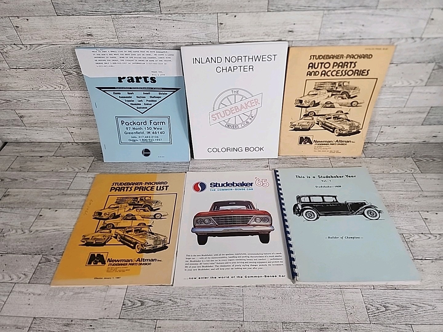 6 Vintage Car Studebaker Parts Auto Books 