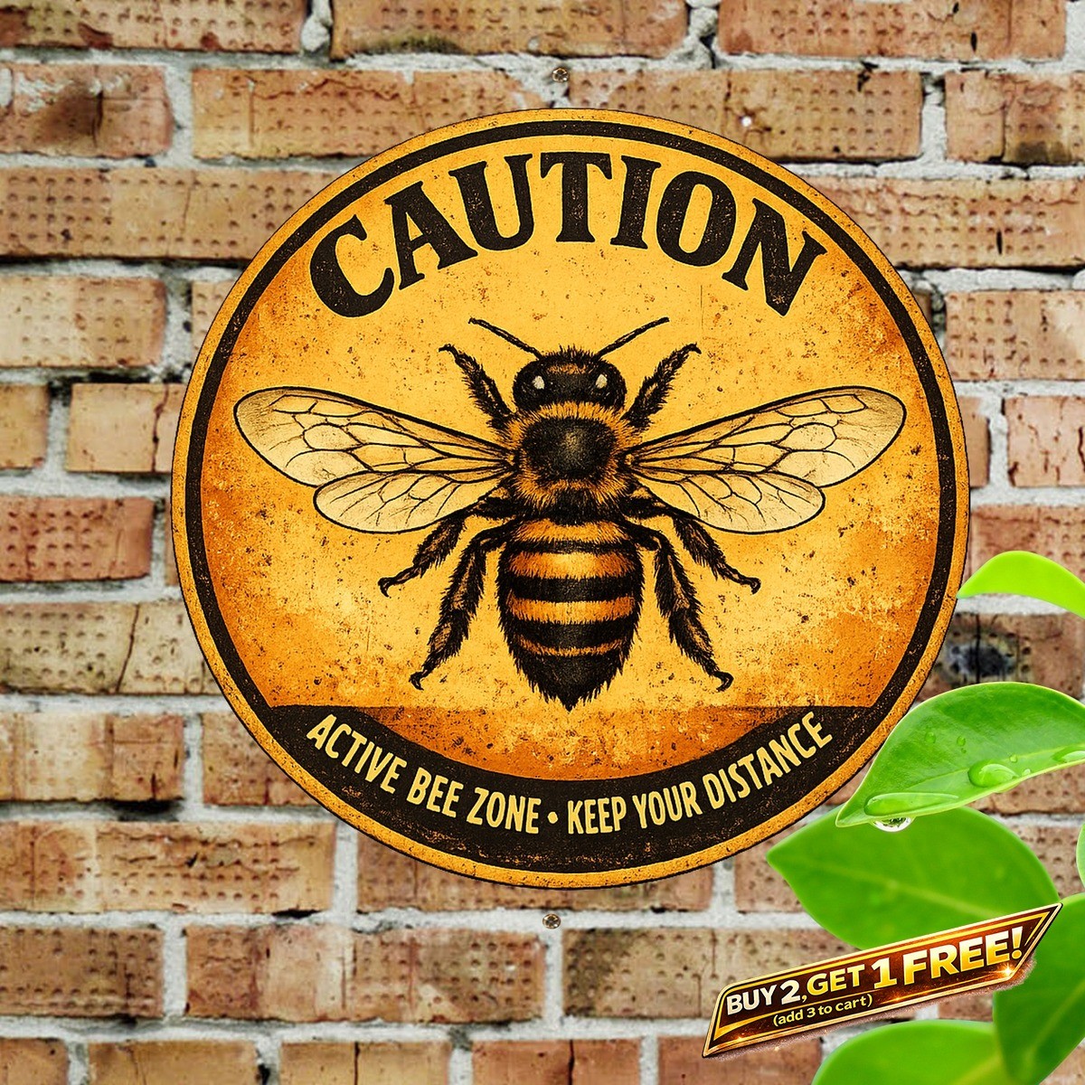 Beekeeping Warning Signs Honey Bee Farm Metal Decor 8x12